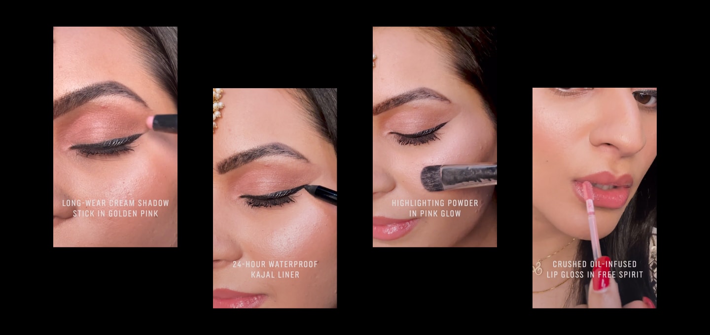 Collage de photos des différentes étapes du Latte Makeup effectué par Laura Jubin, Pro Artist Bobbi Brown France